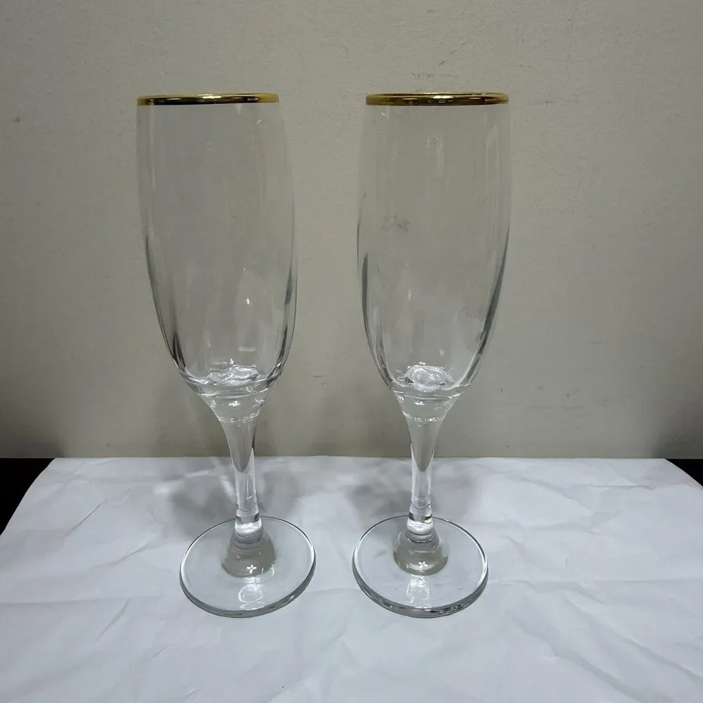 Crystal Clear Forever Favors 6 Ounce Long Stem Champagne Toasting Flutes NOS